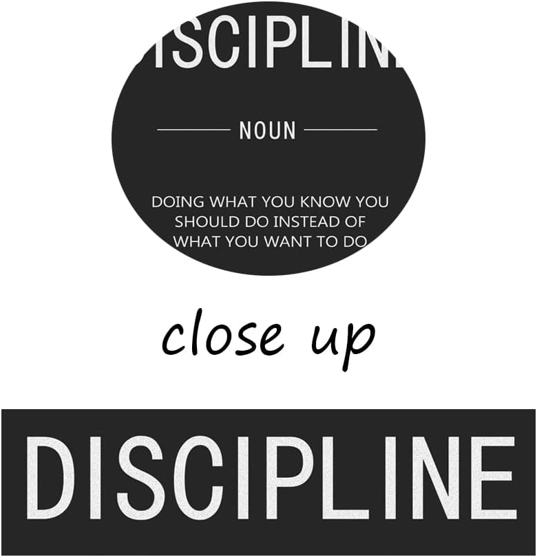 Discipline Noun Inspirational Wall Art Inspiring Painting Prints on Canvas Motivational Entrepreneur Quotes Picture Posters Artwork Wooden Office Home Decorations Framed Ready to Hang[24"W x 36"H]