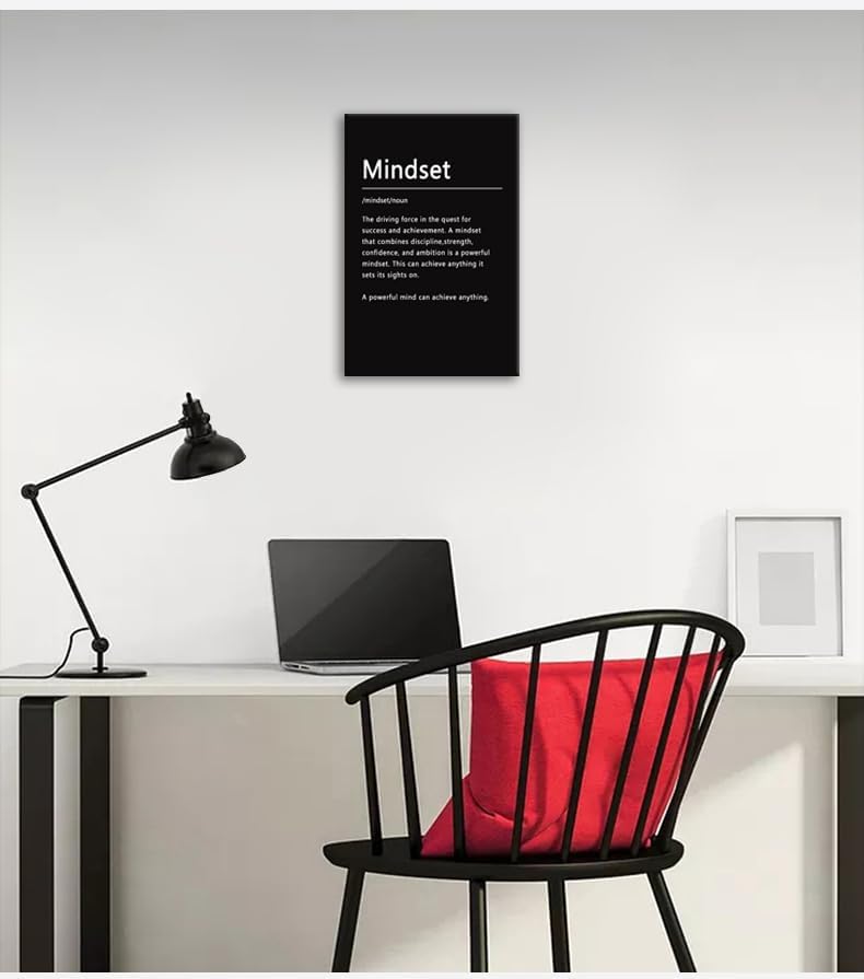 Inspirational Canvas Wall Art Picture Motivational Mindset Noun Posters Inspiring Entrepreneur Quotes Painting Print Artwork Office Decor for Home Classroom Living Room Framed[12''W X 18''H]