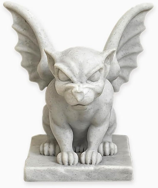 Cute Little Stone Statue Ghost, Desktop Sculpture Ornament, 3D Printed Winged Desktop Decoration (Medium)