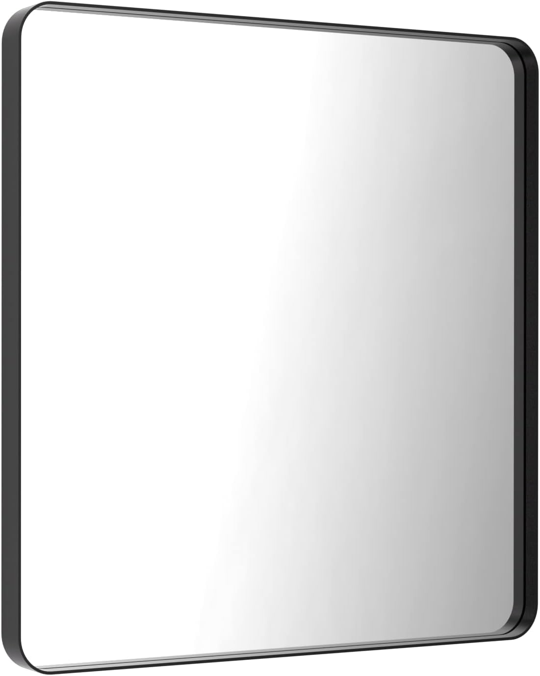 LOAAO 36X36 Inch Black Metal Framed Bathroom Mirror for Wall, Matte Black Bathroom Vanity Mirror Farmhouse, Anti-Rust, Tempered Glass, Hangs Horizontally or Vertically