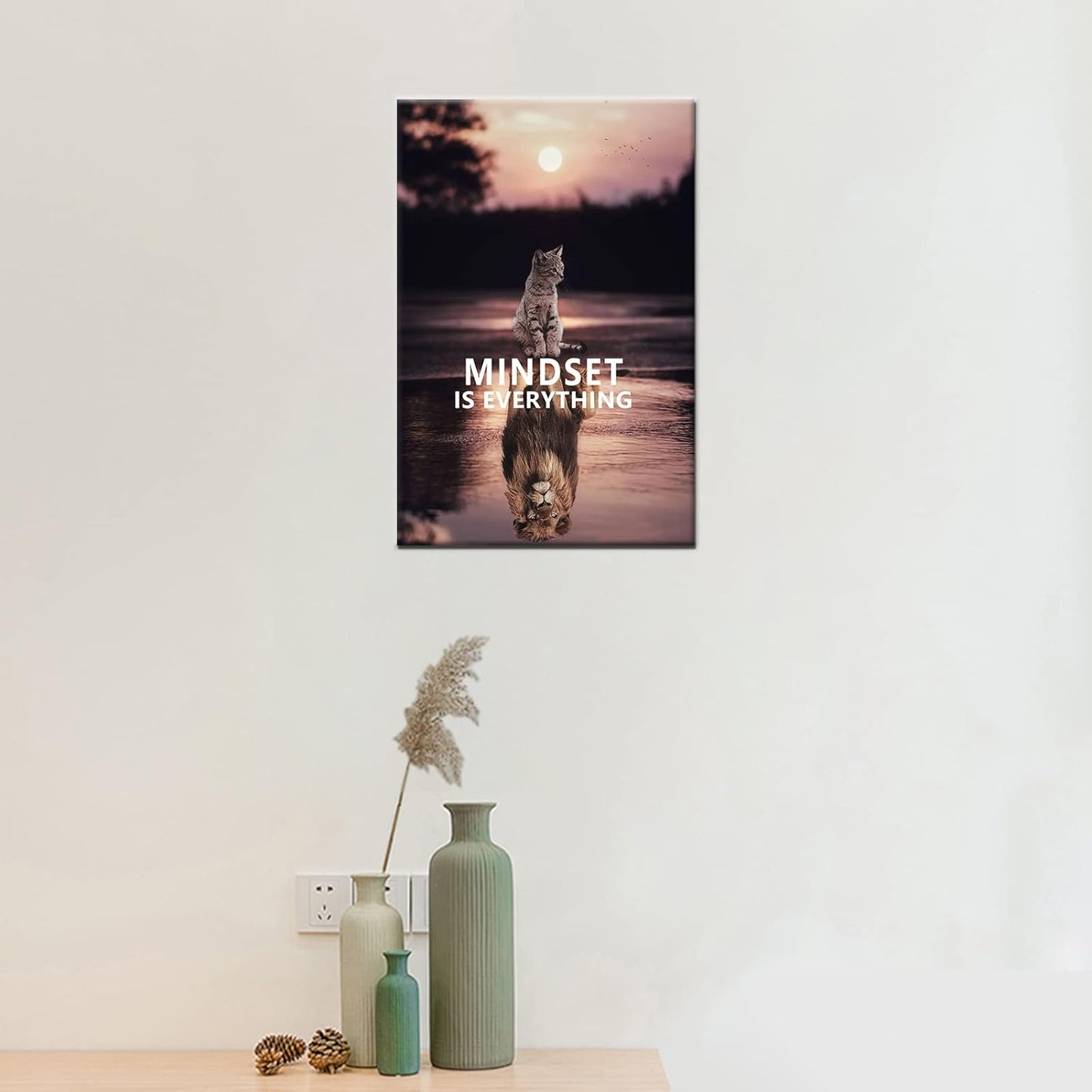 GoForArt Dream Big Motivational Canvas Wall Art, Inspirational Famous Quote Bedroom Living Room Decor, Positive Modern Landscape Mountain Office Dorm Room Poster Print (Inspirational-14, 12''x18'')