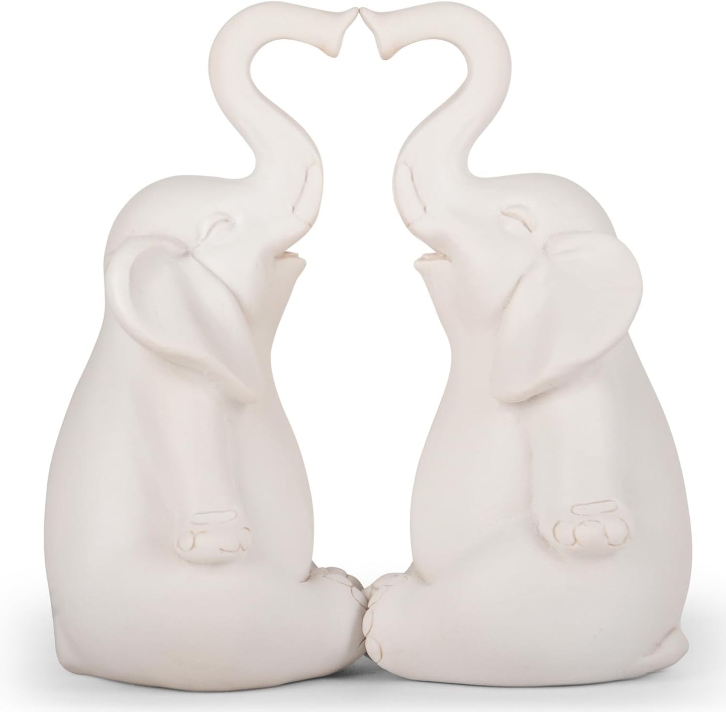 Loving Pair of Elephants - Handmade Elephant Statues - Symbolic Home Decor Figurines for Love, Luck, and Harmony, Ideal Gift for Wedding, Anniversary, Mother's Day