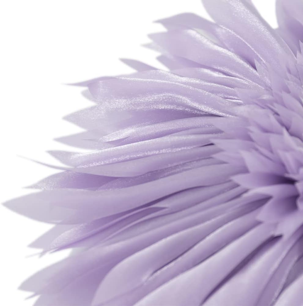 Decorative 3D Flower Round Throw Pillow with Inserts Included Handmade Cute Daisy Accent Pillow Soft Elegant Cushion for Bed Couch Chair Bedroom Living Room Home Decor 12Inch Lavender Purple