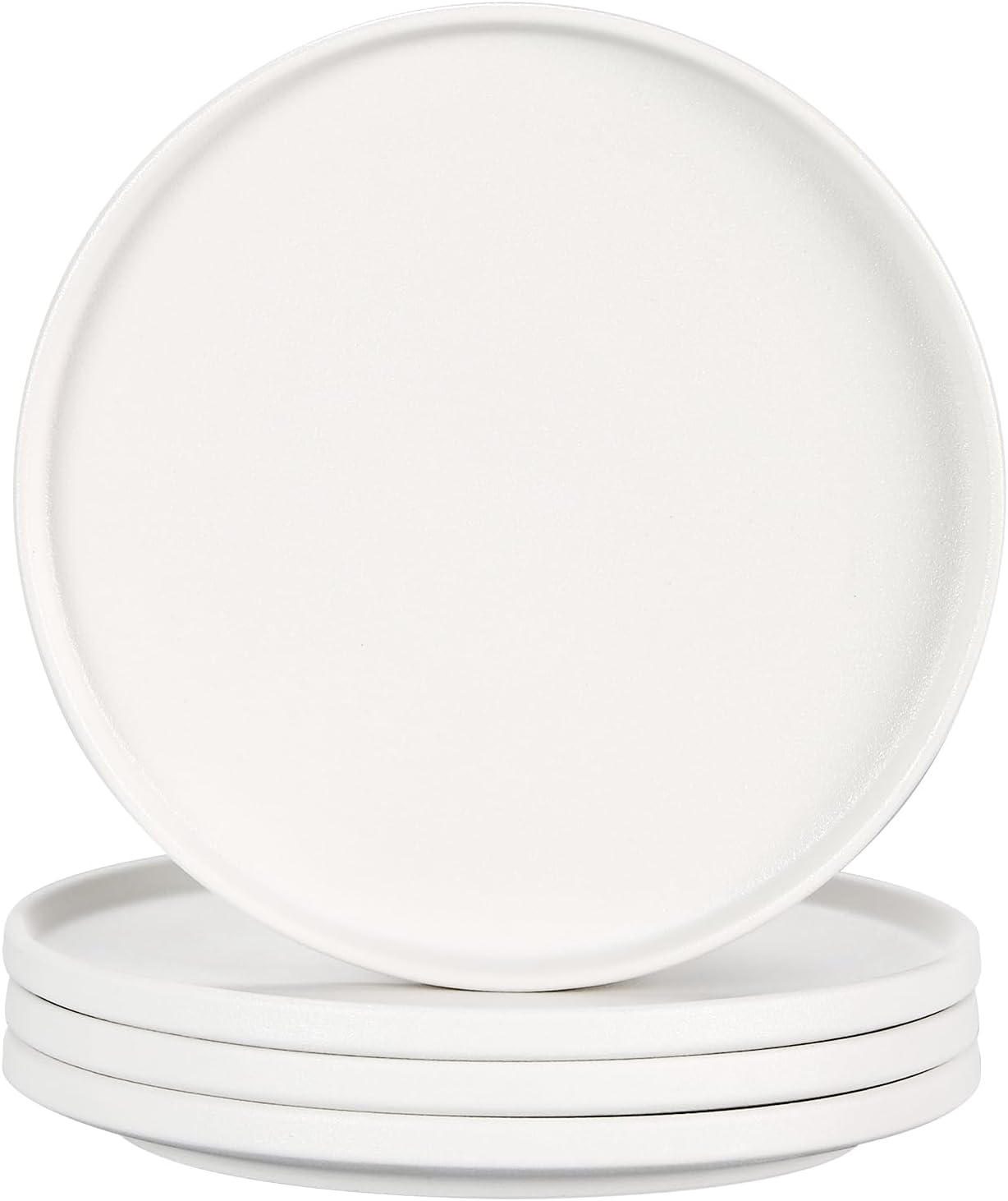 GZG Ceramic Salad Plates Set for 4,8 Inch Stoneware sets,Small Plates for Salads,Desserts,Appetizers,Microwave, Dishwasher,Oven Safe Serving Dish Set,Scratch Resistant,Ivory White