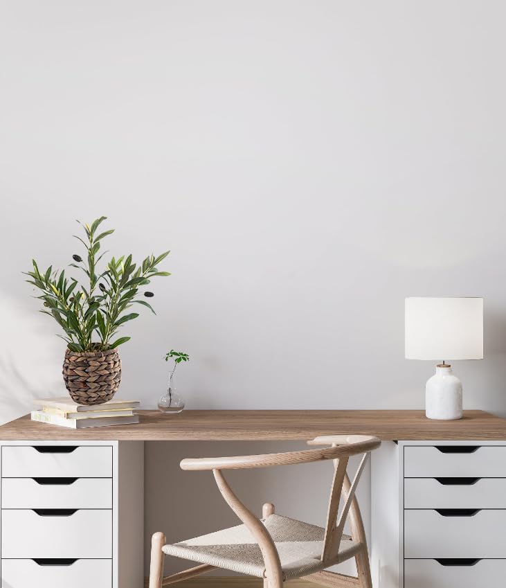 Indoor Fake Olive Plants 17.7 inches Tall Lifelike Artificial Olive Plants with Cyan Fruits in Brown Rattan Planter for Shelf Office Desk Kitchen Counter Small Space Artificial Plant Decor