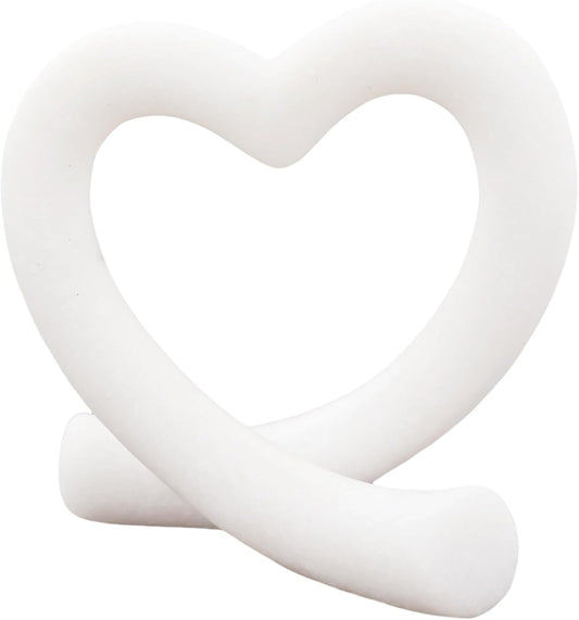 Imitation Marble White Heart Sculpture – Modern Minimalist Love Statue for Romantic Home Decor, Wedding Table Centerpiece for Couples