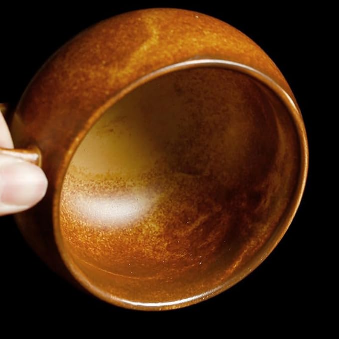 Vintage Yellow Fall Ceramic Coffee Mug with Saucer Set 9.5 Oz Porcelain Coffee Mug Set for Cappuccino,Lattes,Tea,Coffee Lovers Thanksgiving Gifts CM10 (Yellow 02)