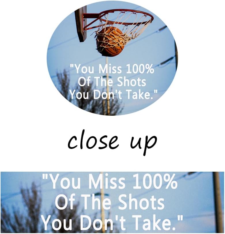 Inspirational Canvas Wall Art Office Wall Decor Motivational You Miss 100% Of The Shots You Don't Take Inspiring Poster Quote Canvas Print Artwork Positive Painting Wall Decor Framed[24''W X 36''H]