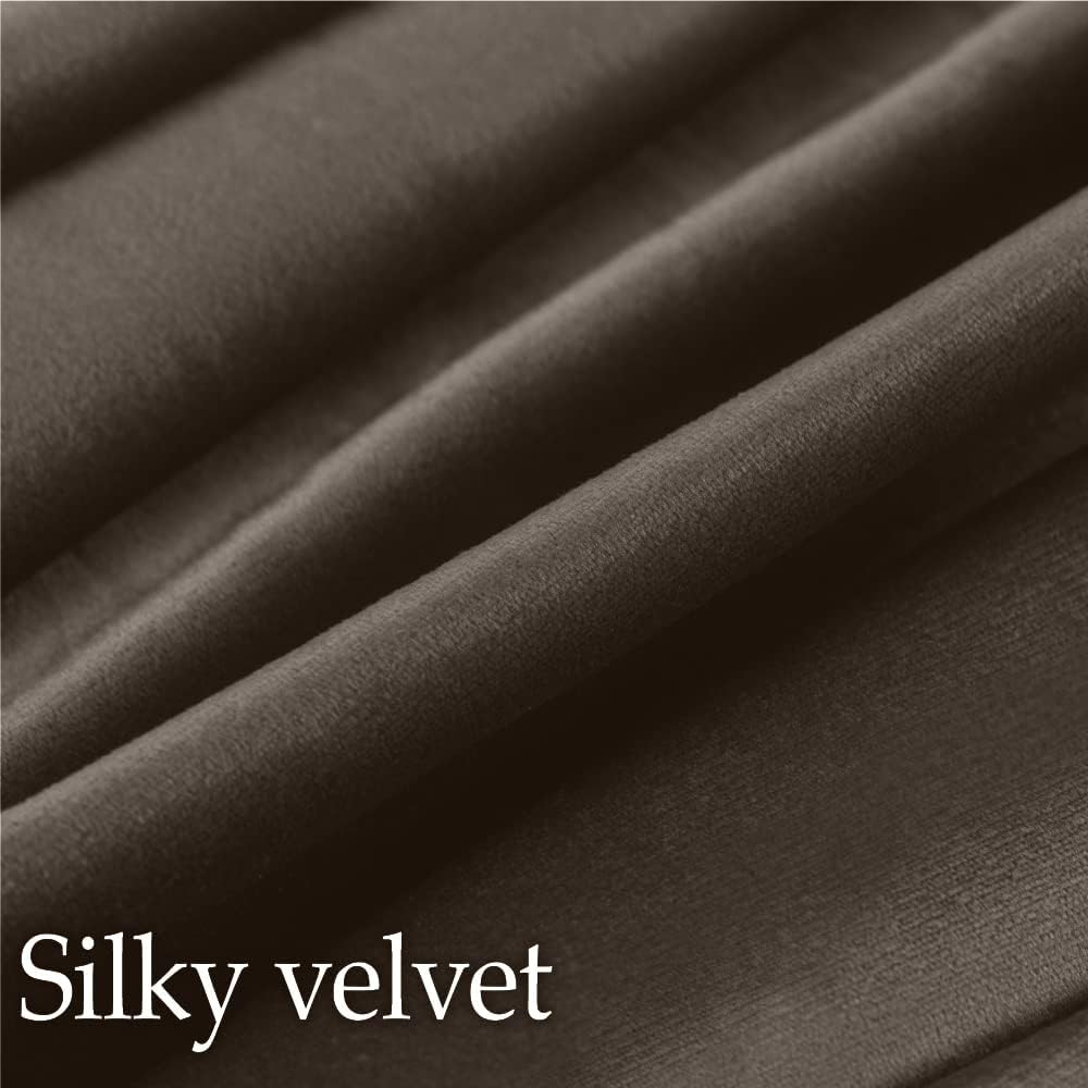 lalaLOOM Velvet Throw Pillow Covers, Set of 2, 24x24 Decorative Square Pillows Home Decor, Soft Accent Cases, Silky Machine Washable Pillowcases for Sofa, Couch, Bedroom, Living Room, Brown