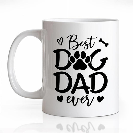 Best Dog Dad Ever Ceramic Coffee Mug for Men Dog Father, Funny 11oz Coffee Mug Gifts For Dogs Lover, Novelty Father's Day Christmas Birthday Gifts, Fur Dad Present, Dogs Father Mugs