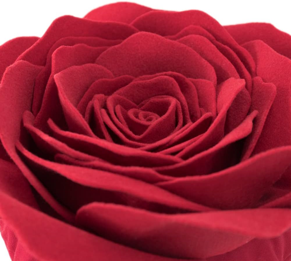 JWH Stereo Flower Throw Pillow Cover Aesthetic Decorative 3D Floral Accent Pillow Case Round Cushion Handmade Pillowcase for Couch Bed Living Room Chair Bedroom 14 Inch Rose Red