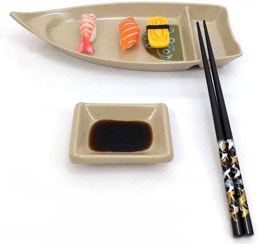 JapanBargain 2350, Set of 4 Soy Sauce Dishes Dipping Sauce Dishes Dipping Bowls Side Dishes, Green