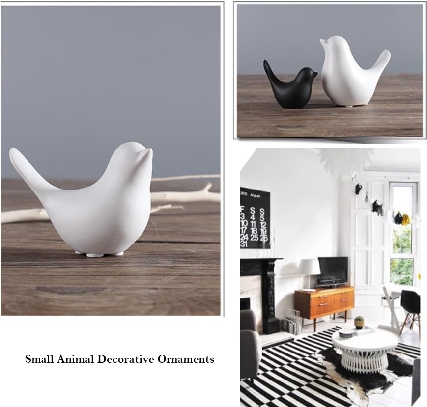 FANTESTICRYAN Small Animal Statues Home Decor Modern Style White Decorative Ornaments for Living Room, Bedroom, Office Desktop, Cabinets