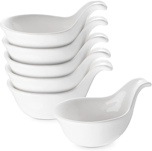 DOWAN Soy Sauce Dish, Charcuterie Bowls, 3 Oz Dipping Bowls with Handles, Sauce Cups for Side Dish, Dipping, Serving, Spice, Sauce, Ingredient, BBQ and Party