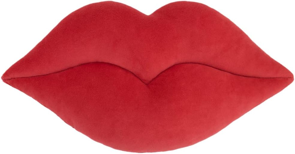 KINGROSE 3D Lip Throw Pillow Decorative Little Pillows Soft Cute Cushion for Sofa Couch Bed Home Decor Girls 11 x 18 Inches Red
