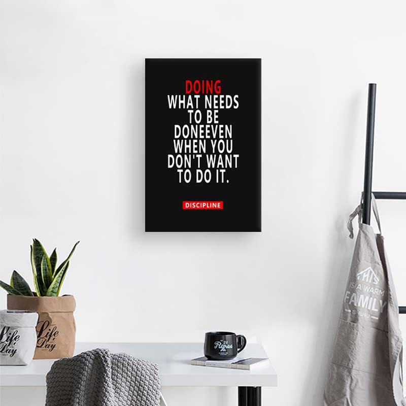 Inspirational Framed Office Canvas Wall Art Motivational Poster Inspirational Positive Entrepreneur Quotes Paintings Artwork Living room Classroom Wall Decor Ready to Hang[12''W X 18''H]