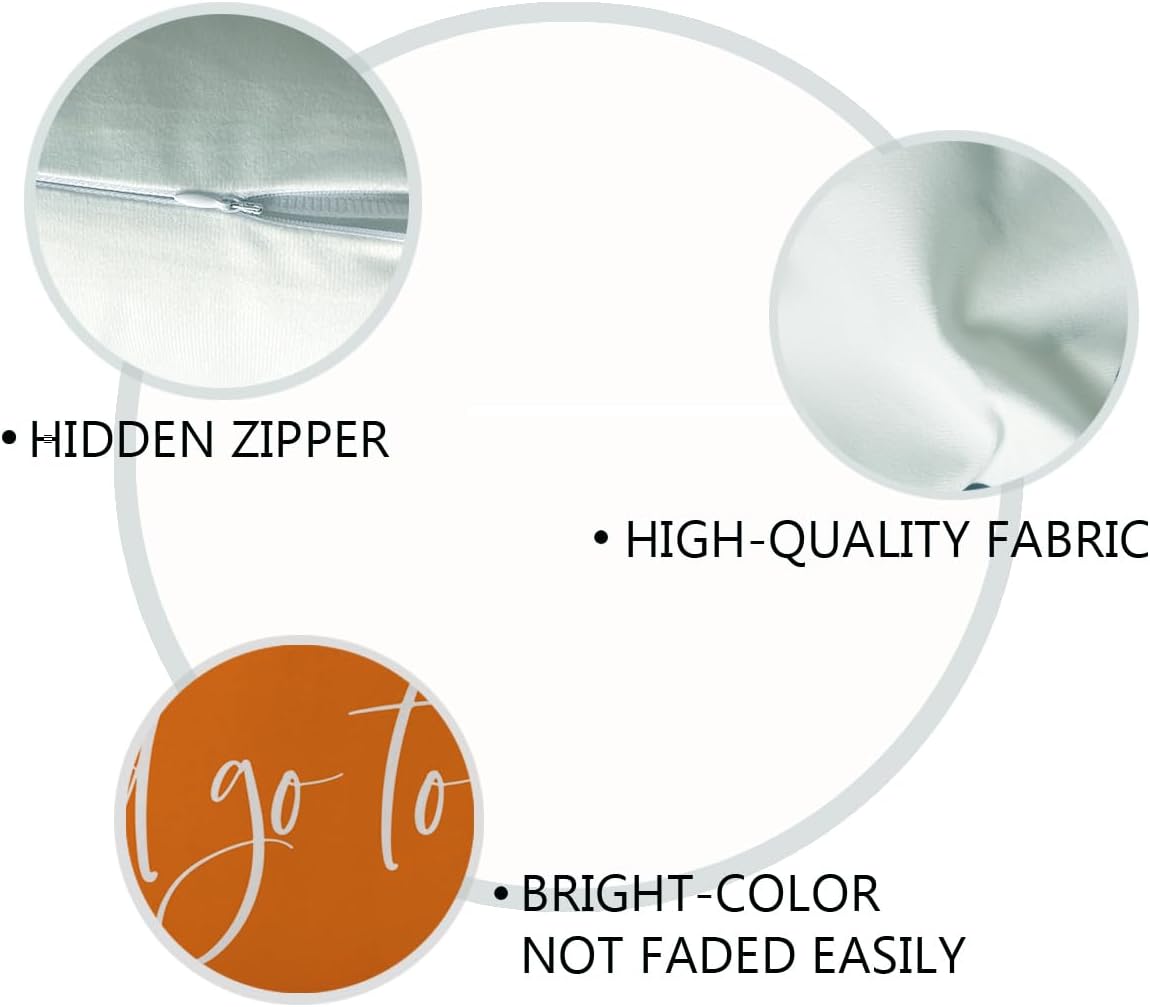 Bedding Decorative Pillowcases Reversible Give It to God and Go to Sleep Cushion Covers Sleep Themed Throw Pillow Covers 12''x20'' for Bedroom Guest Room Housewarming Gifts (Orange)