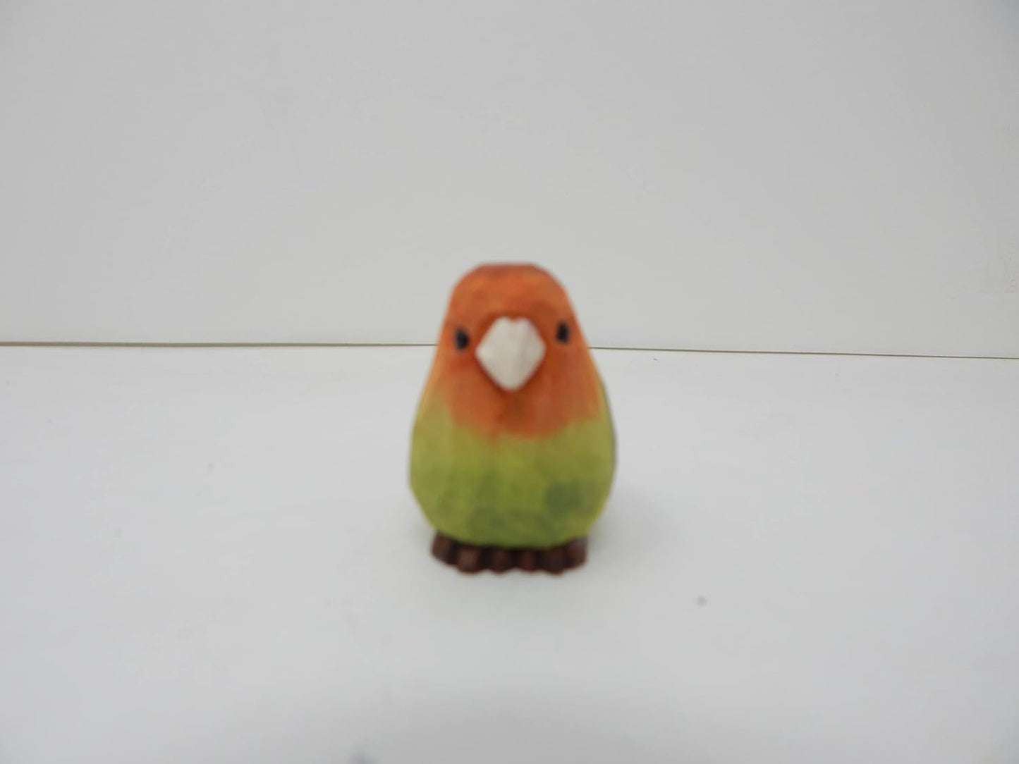 Hand-Carved Lovebird Wood Figurine Parrot Statue- Sculpture Ornament Decor Miniature Art Carved Small Animal,Rustic Wildlife Decor. Nature-Inspired Gifts & Collectibles