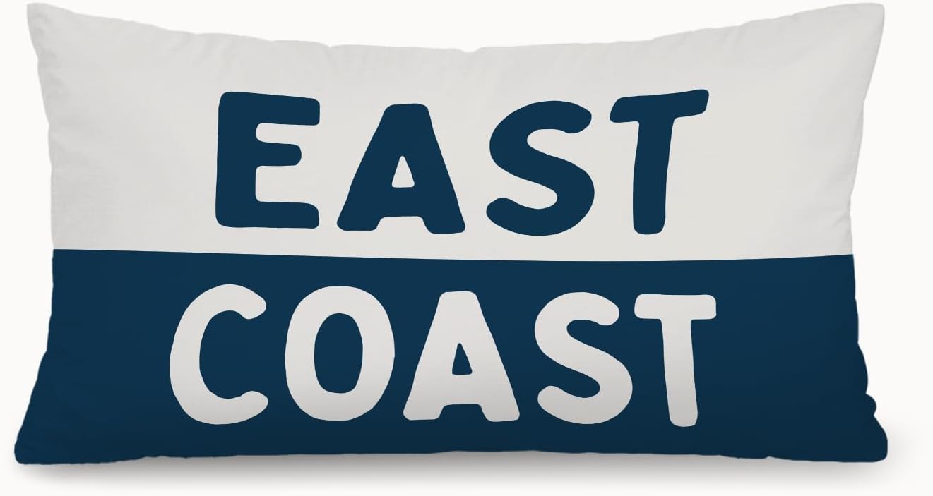 Coastal Beach Room Decor 12x20 Pillow Cover, Coastal Preppy Trendy Retro Neutral East Coast Decorative Lumbar Pillow Covers for Bedroom College Dorm Sofa Couch