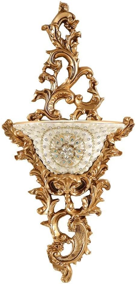 European-Style Retro Resin Wall Mount Flowers Vases for Living Dining Room Bedroom Kitchen Office Hotel Wall Deco Home Decoration Decorative Hanging Planter Vase 66 × 31cm