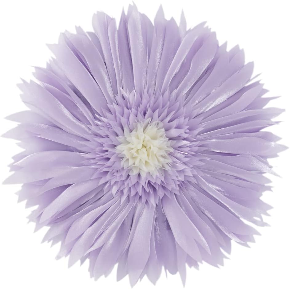 Handmade 3D Flower Round Throw Pillows with Inserts Decorative Cute Daisy Accent Pillows Soft Cushion for Bed Couch Chair Car Living Room Bedroom Home Decor Unique Gift 14Inch Lavender Purple