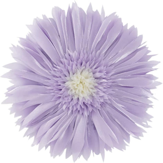 Handmade 3D Flower Round Throw Pillows with Inserts Decorative Cute Daisy Accent Pillows Soft Cushion for Bed Couch Chair Car Living Room Bedroom Home Decor Unique Gift 14Inch Lavender Purple