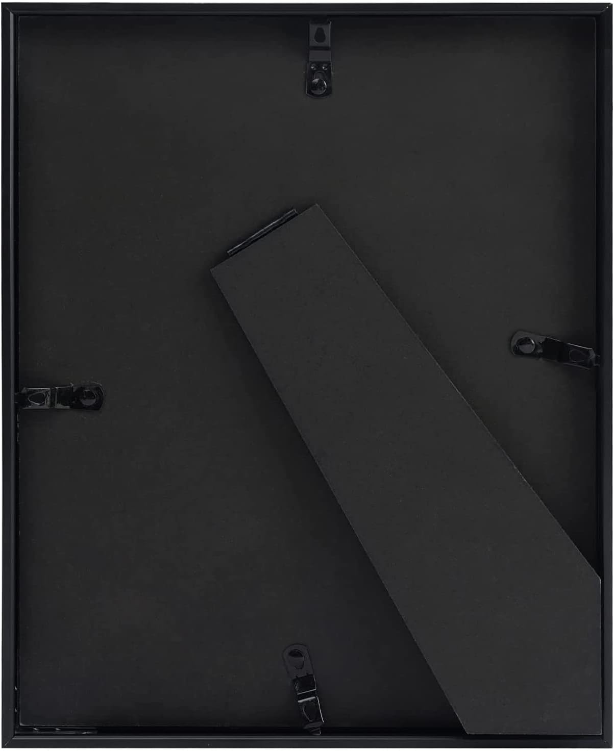 Frametory - 8x10 Aluminum Collage Picture Frame - Display 4x6 Pictures with 2 Openings Mat - Real Glass Front - With Easel Stand for Horizontal/Vertical Wall Mount - Black 1 Pack