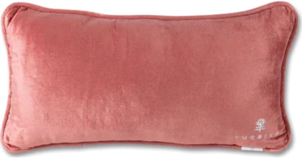 FURBISH Needlepoint Decorative Throw Pillow - Too Much - 8" x 14" - Small Embroidered Accent Pillow for Bed, Chair, Couch, Sofa - Eclectic Home Decor