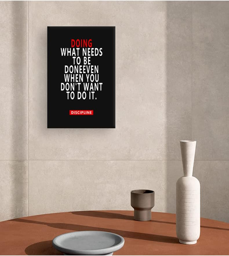 Inspirational Framed Office Canvas Wall Art Motivational Poster Inspirational Positive Entrepreneur Quotes Paintings Artwork Living room Classroom Wall Decor Ready to Hang[12''W X 18''H]