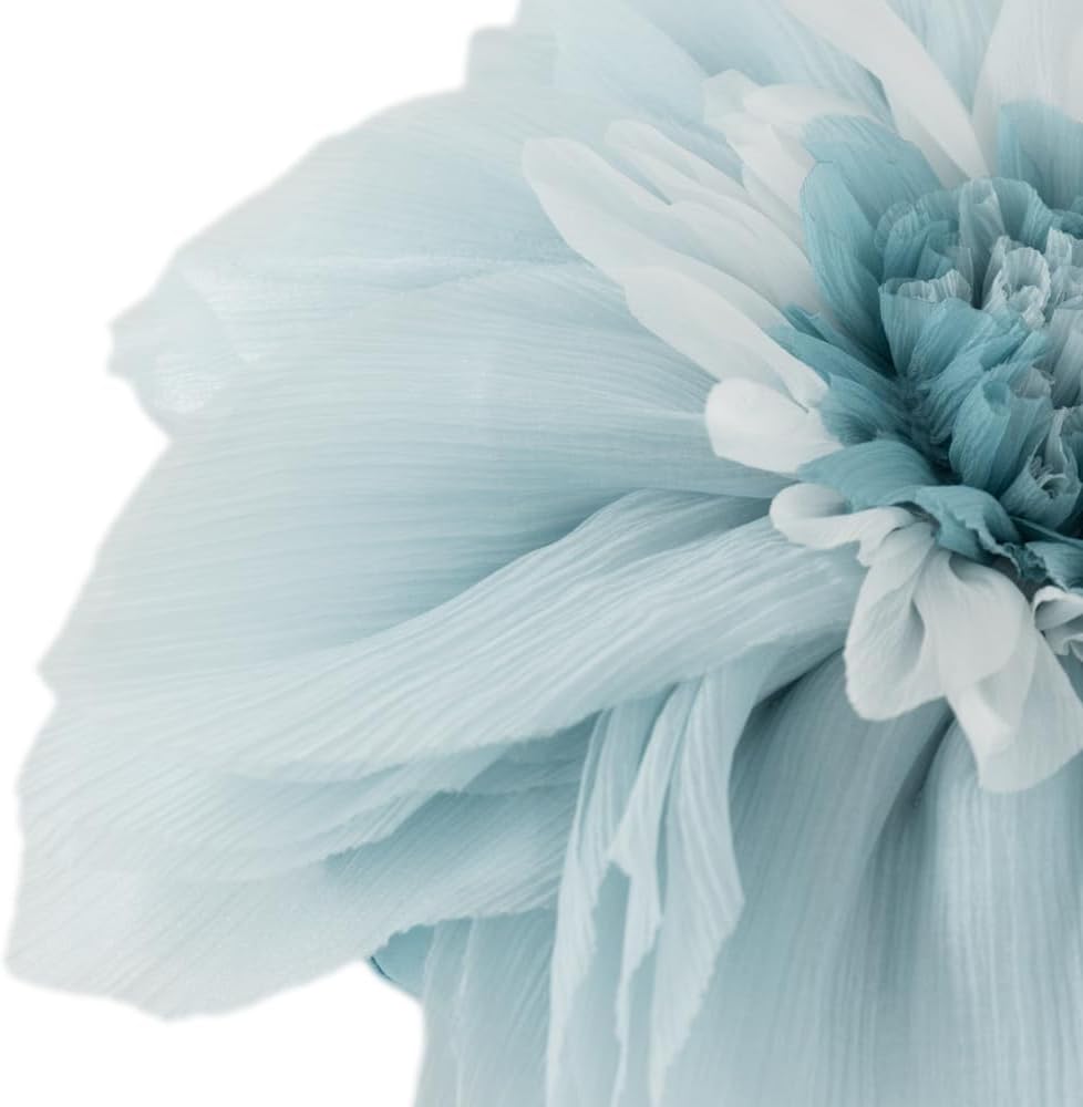 Cute Blue Flower Pillow Decorative Round Throw Pillows Handmade 3D Floral Accent Pillowcases Soft Elegant Cushion for Bed Couch Chair Car Bedroom Living Room Home Decor Unique Gifts 12 Inch