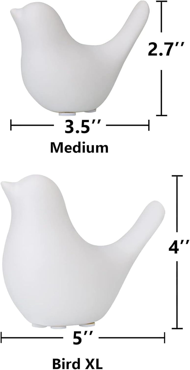 FANTESTICRYAN Small Animal Statues Home Decor Modern Style White Decorative Ornaments for Living Room, Bedroom, Office Desktop, Cabinets