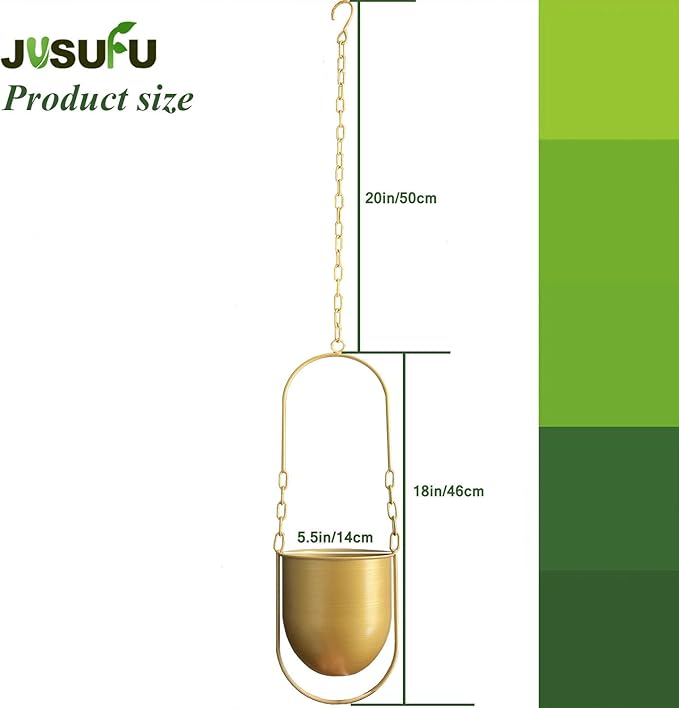 Metal Hanging Planters for Indoor & Outdoor, No Plant Included(Gold)