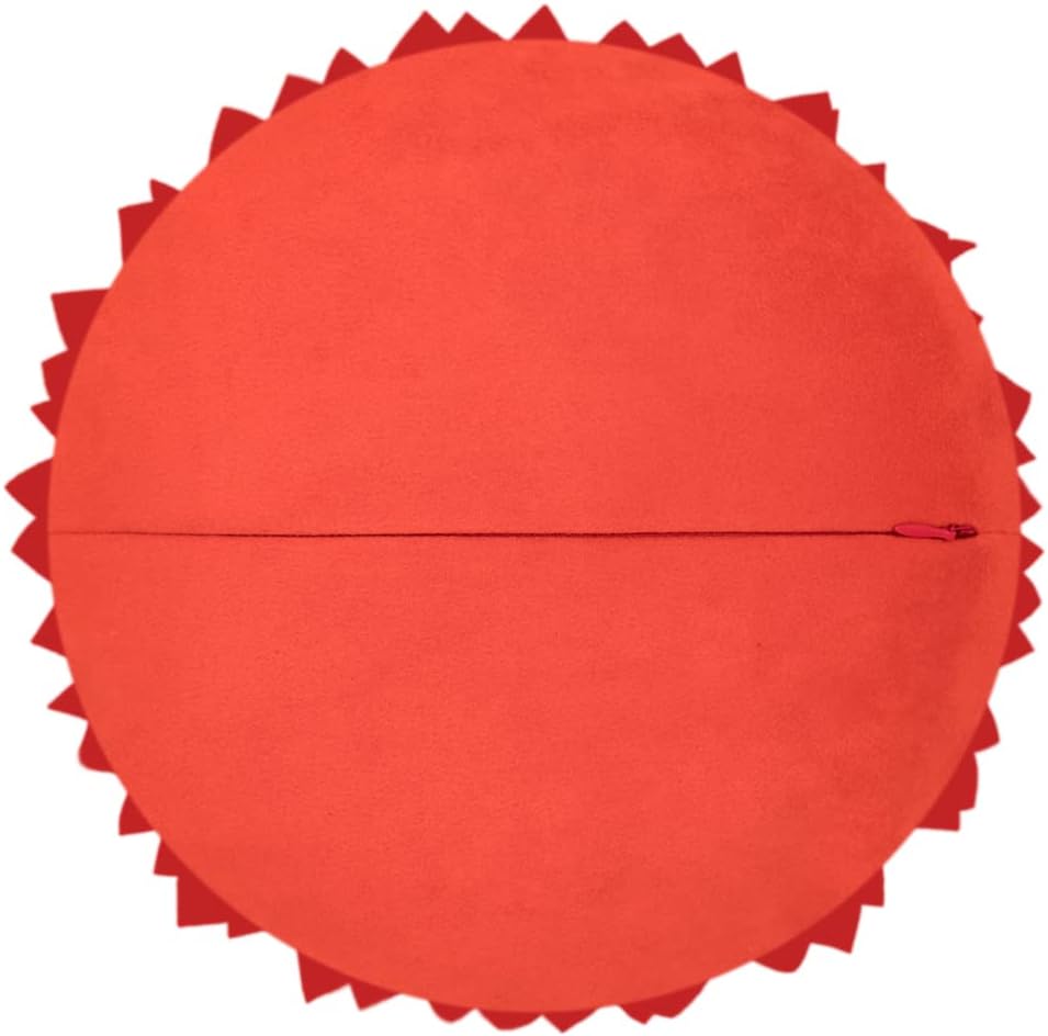 JWH Handmade 3D Flower Throw Pillow Cover Aesthetic Decorative Colorful Daisy Floral Accent Pillow Round Cushion Stereo Pillowcase for Couch Bed Living Room Chair 12 Inch Coral Red