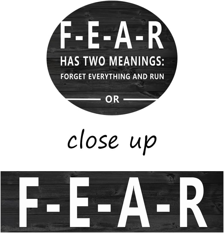 Inspirational Canvas Wall Art Fear Has Two Meanings Poster Canvas Office Decor Inspiring Picture Framed Prints Motivational Quotes Wall Art Decor Living Room Gym Ready to Hang[24''W x 36''H]