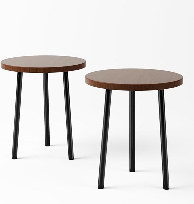 Plant Stand Indoor 14'': Indoor Plant Stand 2 Pack Metal Plant Table - Wood Plant Stool Outdoor Small Round Side End Table Mid Century Modern Decor - Home Decor