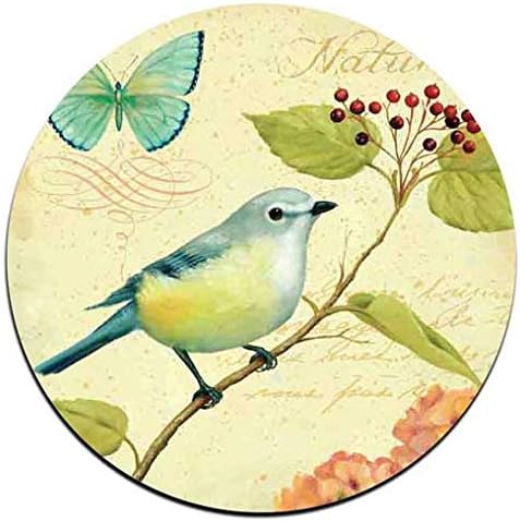Bird and Butterfly Round Coaster Set - Made of Recycled Rubber - Set of 4