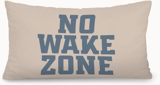 Coastal Beach Room Decor 12x20 Pillow Cover, Lake House Decor, No Wake Zone Nautical Coastal Decorative Lumbar Pillow Covers for Bedroom Living Room Home Sofa Couch