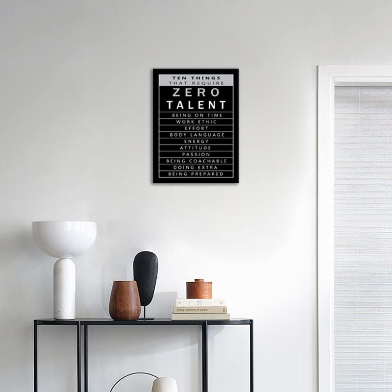 Inspirational Canvas Wall Art Motivational Painting Positive Entrepreneur Quotes Poster Ten Things That Require Zero Talent Print Home Office Wall Decor Artwork Ready to Hang[18"W x 24"H]