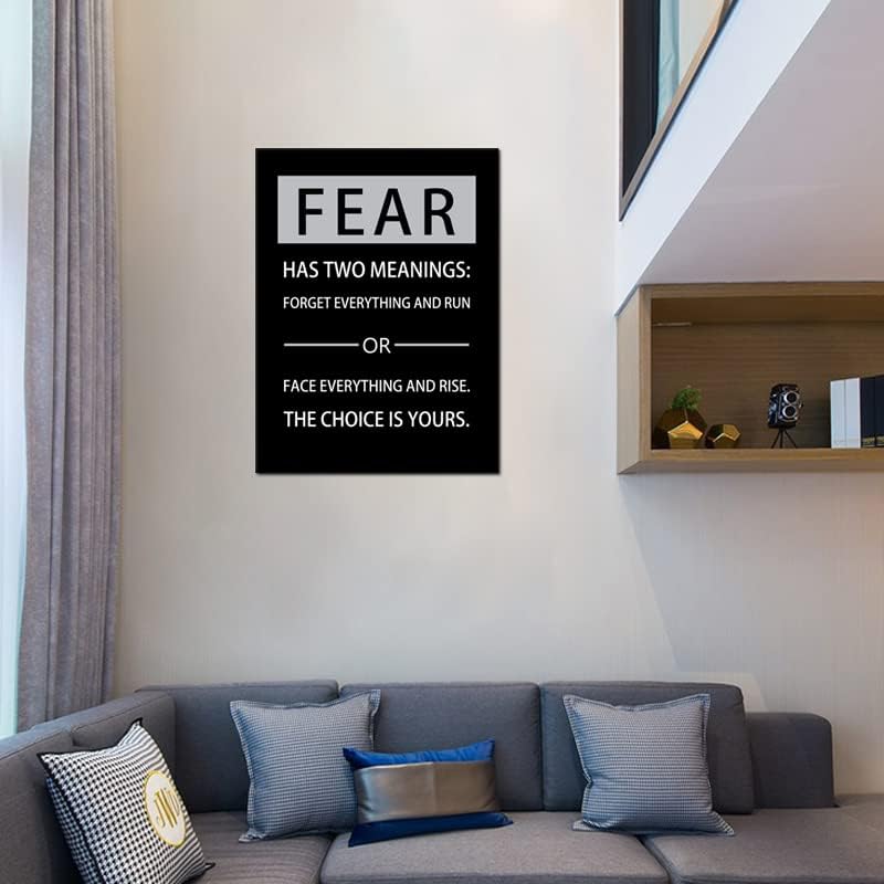 Fear Has Two Meanings Inspirational Canvas Painting Entrepreneur Quotes Motivational Wall Art Growth Poster Prints Wall Pictures for Living Room Home Decor Office Framed Ready to Hang [30''W x 40''H]