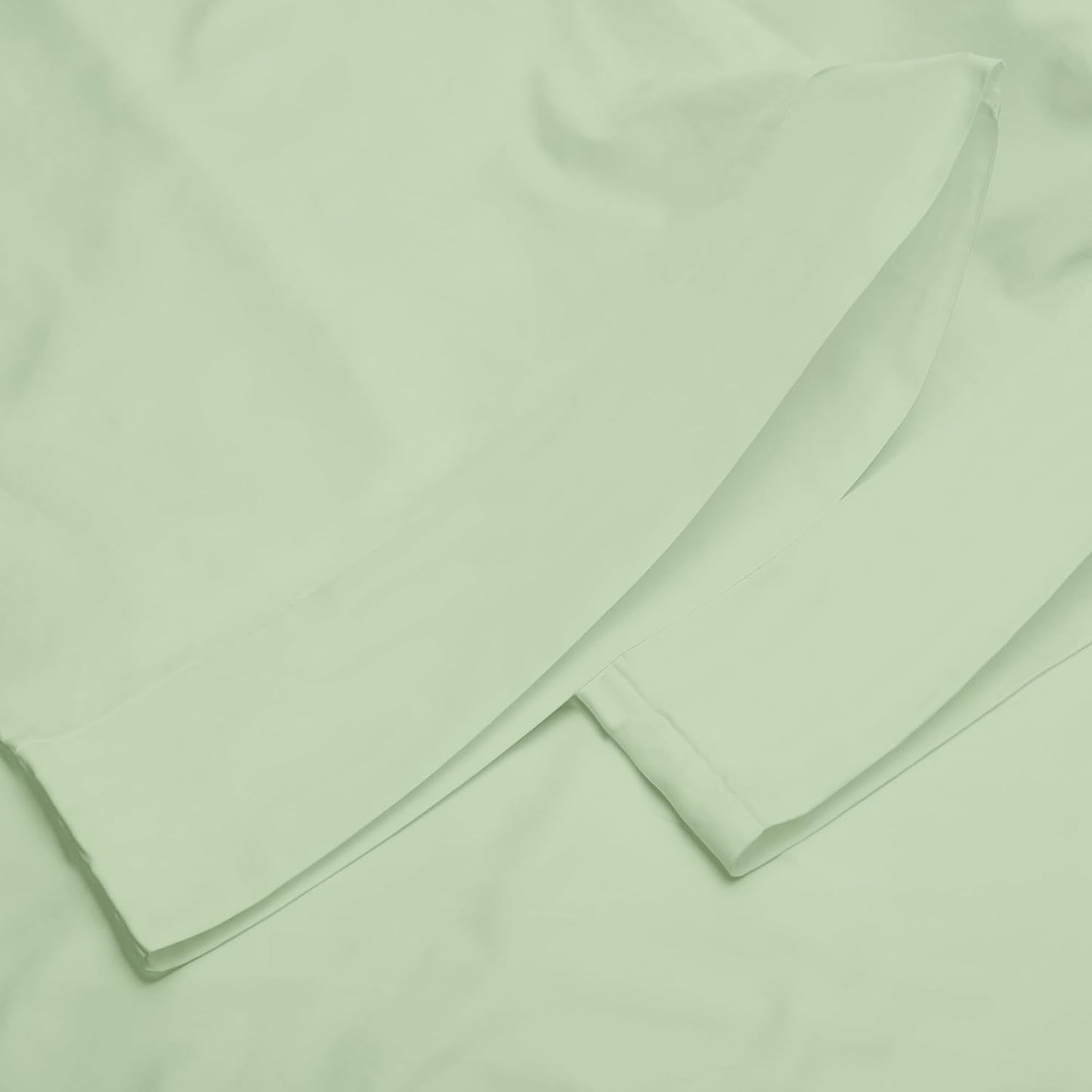 Bioweaves 100% Organic Cotton Pillow Cases 300 Thread Count Soft Sateen Weave GOTS Certified – Standard/Queen Size, Set of 2, Pastel Green