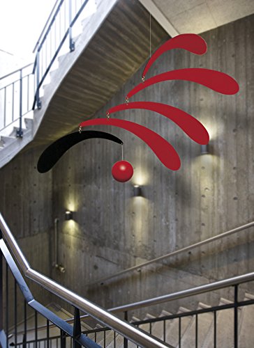 Flowing Rhythm Red Hanging Mobile - 18 Inches - Handmade in Denmark by Flensted