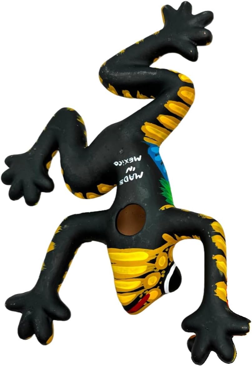 Generic Talavera Frog Guerrero Sculpture Mexican Pottery Folk Art Multicolor Home Decor Handmade Hand Painted Indoor Outdoor Garden 6"" (Multicolor 9)