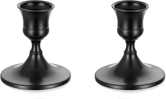 Sziqiqi Candlestick Candle Holders Black - Decorative Candle Holders for Candlesticks Taper Candles for Dinning Coffee Table Fireplace Mantel Home Decorations 2 Pieces