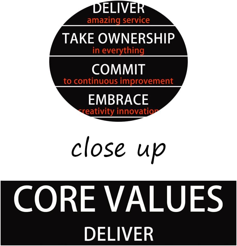 Inspirational Office Canvas Wall Art Motivational Positive Entrepreneur Quotes Core Values Poster Painting Artwork Living room Classroom Wall Decor Framed Ready to Hang[12"W X 18"H]