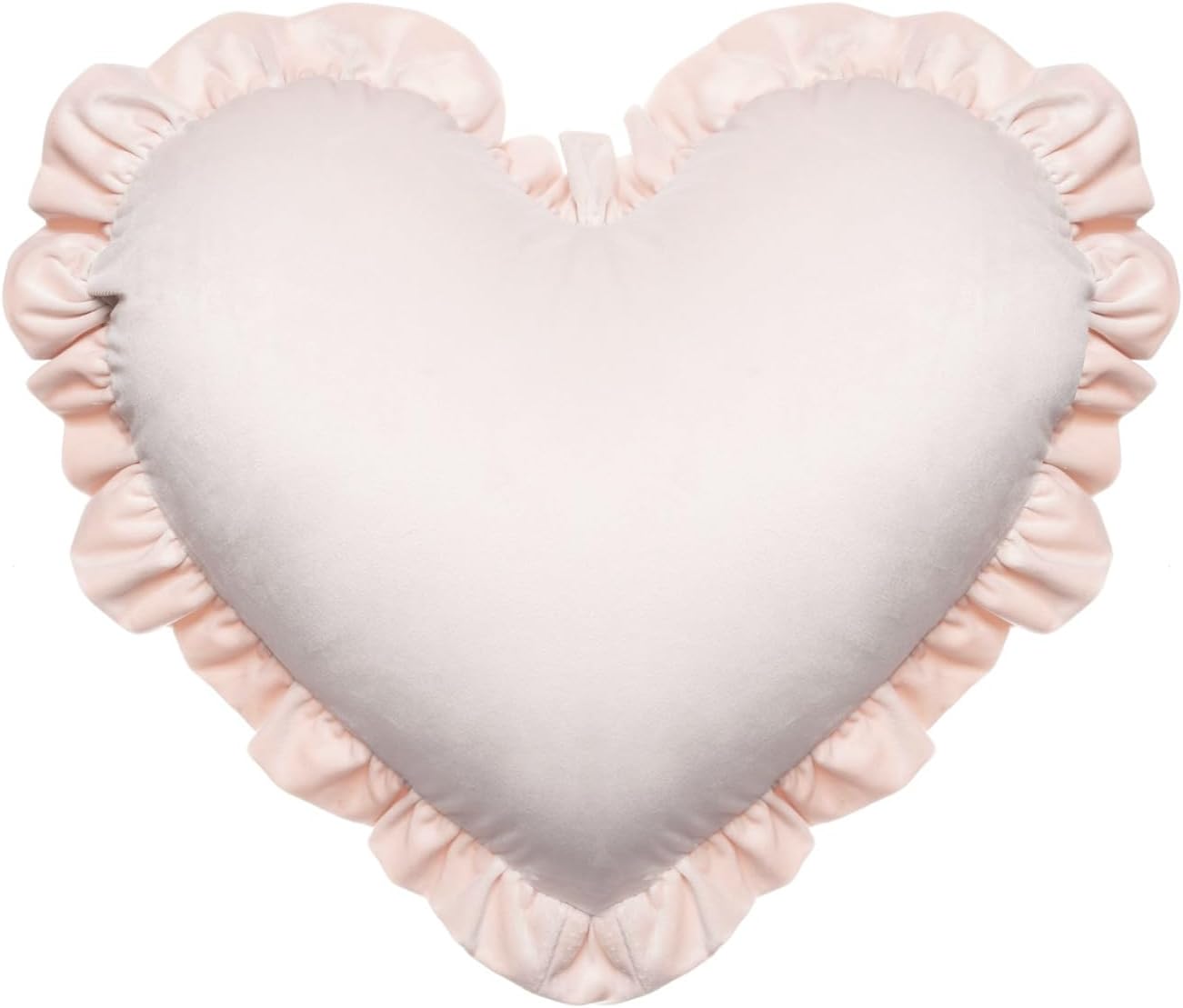 Heart Pillows, Cute Soft Room Decor Ruffled Love Heart Shape Throw Pillows Sofa Cushion Pillow for Living Room Bed Chair Car Floor Home Decoration, Light Pink