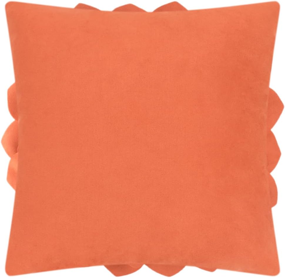 Fall Decorative 3D Flower Throw Pillow Covers Handmade Pillowcases for Sofa Bed Home Room Decor 18 x 18 Inch Pumpkin Orange