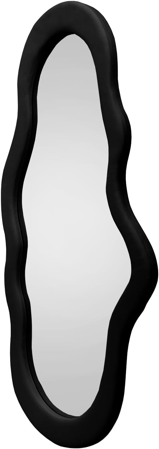 Cloud Shape Black Frame Mirror Unique 44X21 Inch Full Length Wall Mounted Mirror Tall Mirror Full Body Floor Length Mirror Dressing Body Mirror Frameless Mirror for Bedroom Bathroom Living Room