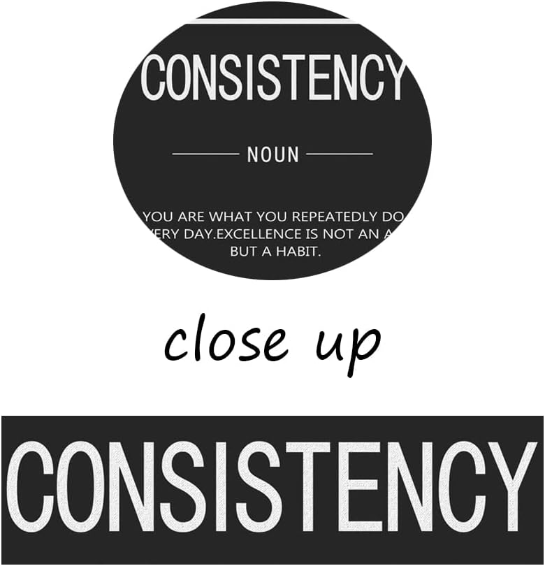 Consistency Noun Inspirational Wall Art Motivational Posters Picture Prints on Canvas Modern Home Office Wall Decor Painting Artwork for Living Room Framed Ready to Hang[18"W x 24"H]