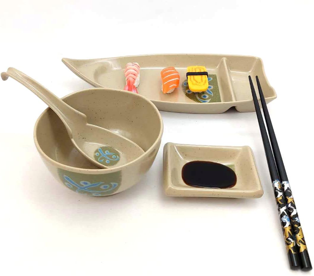 JapanBargain 2350, Set of 4 Soy Sauce Dishes Dipping Sauce Dishes Dipping Bowls Side Dishes, Green