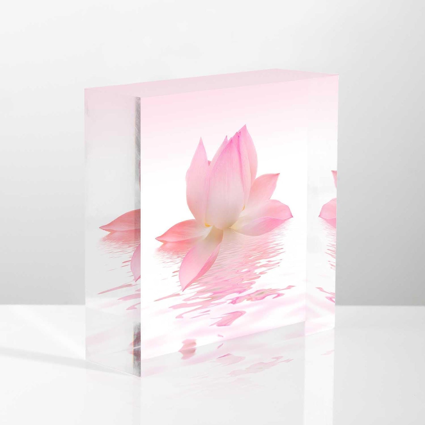 Desk Ornaments for Office Beautiful Lotus Acrylic Counselor Gifts for Women - Valentines Day Gifts for Office Staff - Thank You Gifts for Women Teacher, 4x4x1inch